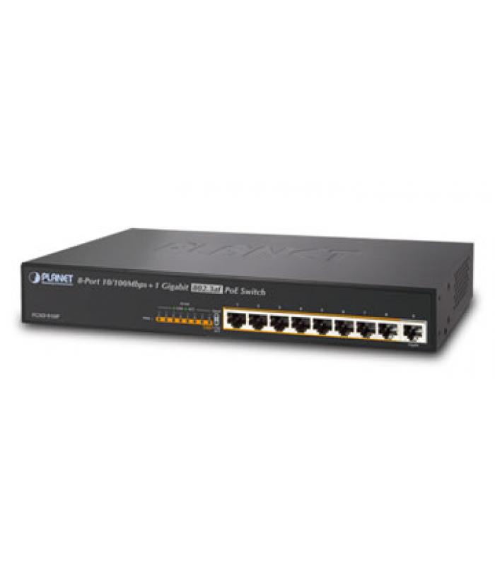 PoE switch 9ch, 100Mbps, Gigabit uplink