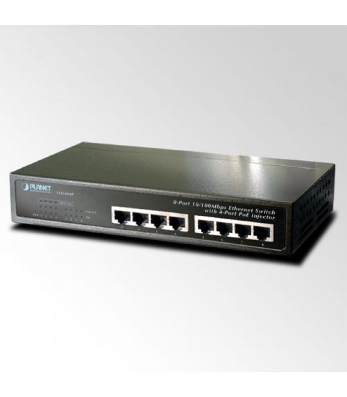 PoE switch 4ch (total 8ch), 100Mbps