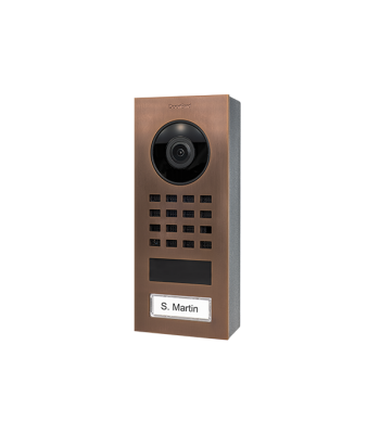 D1101V IP Domofons, virsapmetuma, nerūsējošais tērauds V4A(sāļūdens izturīgs), matēts, PVD pārklājums ar bronzas virskārtu