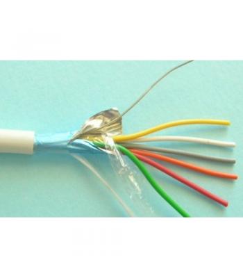 6x0.22 ELAN Signalizācijas kabelis, ekranēts, balts, lokans, CCA, 100m