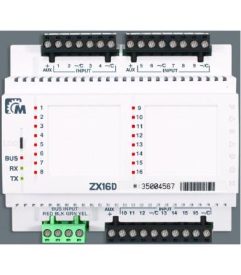 ZX16D 16-Zonu paplašināšanas modulis (DIN sliede)